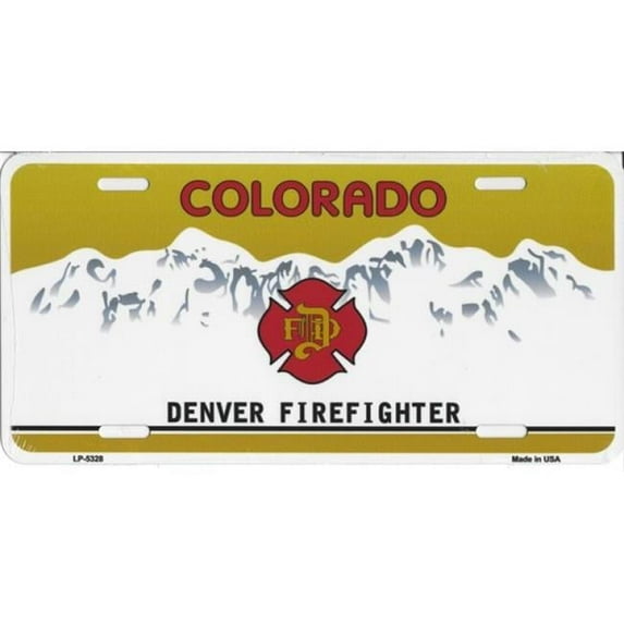 Colorado Denver Firefighter Metal License Plate