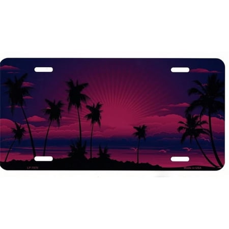 Sunset Pink Metal License Plate