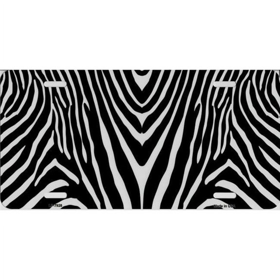 Zebra Print Metal License Plate