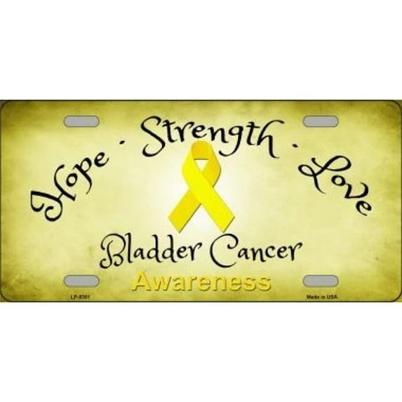 Bladder Cancer Ribbon Metal License Plate