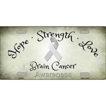 Brain Cancer Ribbon Metal License Plate