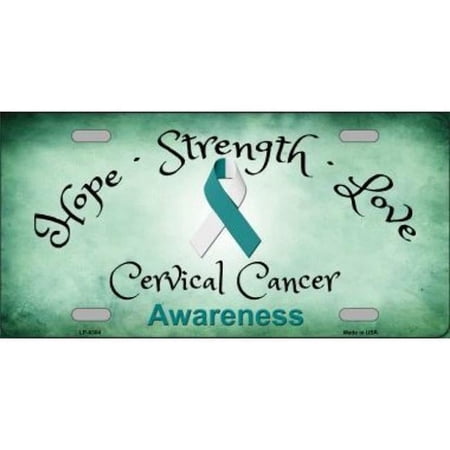 Cervical Cancer Ribbon Metal License Plate