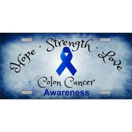 Colon Cancer Ribbon Metal License Plate