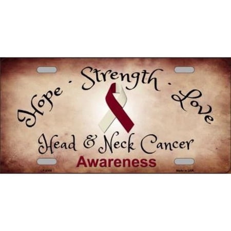 212 Main LP-8308 6 x 12 in. Head & Neck Cancer Ribbon Metal License Plate