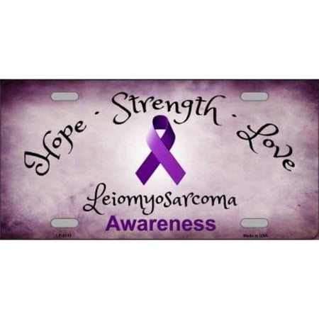 Leiomyosarcoma Cancer Ribbon Metal License Plate