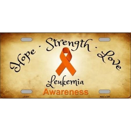 Leukemia Cancer Ribbon Metal License Plate