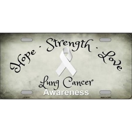 Lung Cancer Ribbon Metal License Plate