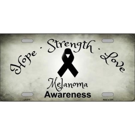 Melanoma Cancer Ribbon Metal License Plate