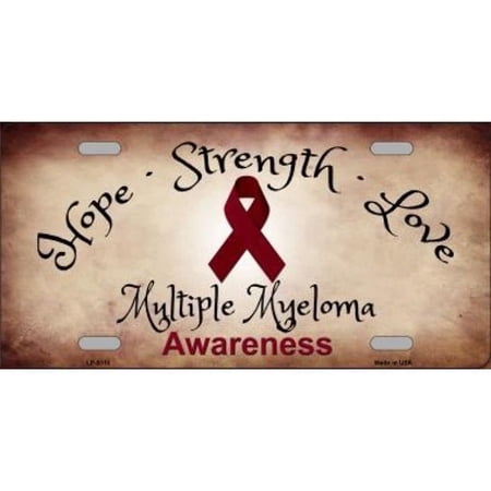 Multiple Myeloma Cancer Ribbon Metal License Plate