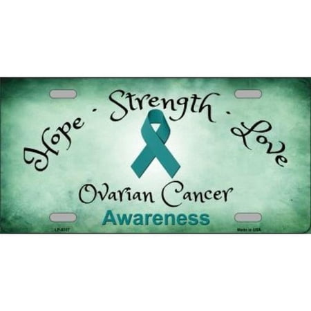 Ovarian Cancer Ribbon Metal License Plate