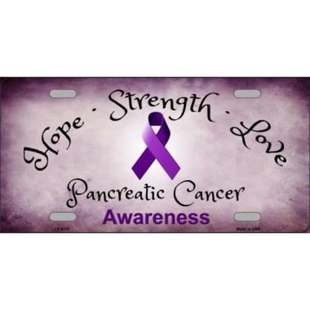 Pancreatic Cancer Ribbon Metal License Plate