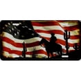 thumbnail image 1 of 212 Main LP-8541 6 x 12 in. Cowboy on American Flag Metal License Plate, 1 of 2