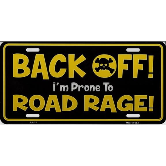 212 Main LP-8572 6 x 12 in. Back Off Road Rage Metal License Plate