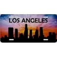 thumbnail image 1 of Los Angeles Skyline Silhouette Metal License Plate, 1 of 2