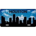thumbnail image 1 of Houston Skyline Silhouette Metal License Plate, 1 of 2