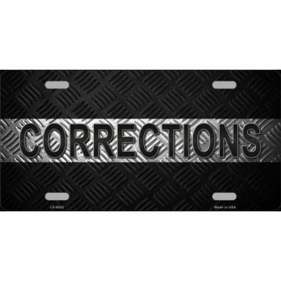 Corrections Silver Line Metal License Plate
