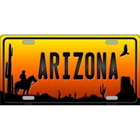 Cowboy Arizona Scenic Background Metal License Plate