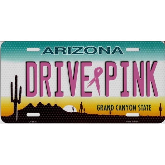Arizona Drive Pink Metal License Plate