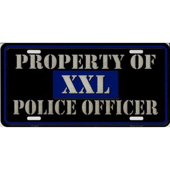 212 Main LP-9848 6 x 12 in. Property of XXL Police Officer Metal License Plate