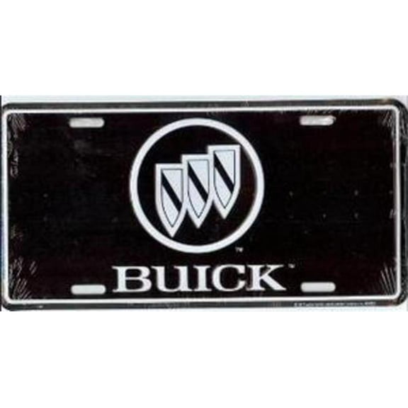 212 Main LP147 6 x 12 in. Buick Logo on Black License Plate
