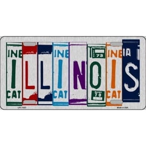 Illinois Cut Style Metal License Plate