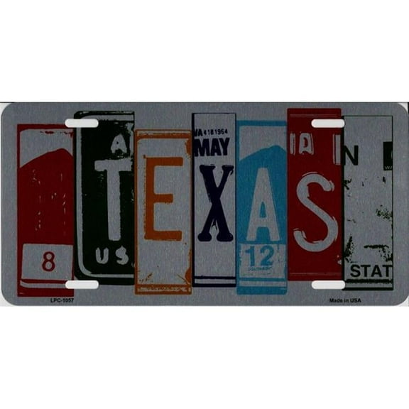 Texas Cut Style Metal License Plate