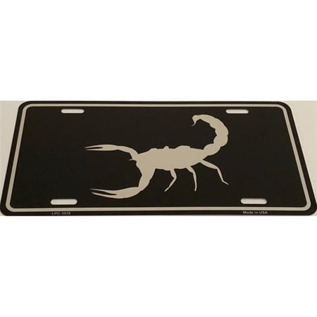 Scorpion Black Brushed Chrome Metal License Plate
