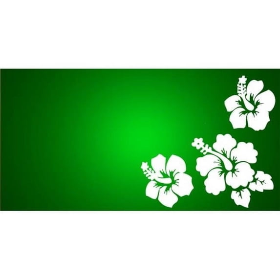 212 Main LPO1011 Green Hibiscus Flower Photo License Plate
