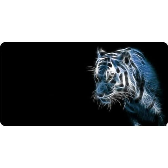 White Tiger Offset Photo License Plate Free Personalization on this plate