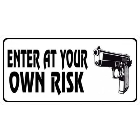 212 Main LPO1112 Enter at Your Own Risk Photo License Plate