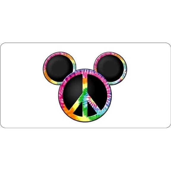 212 Main LPO138 6 x 12 in. Mickey Mouse Ears with Peace Sign Logo Plate
