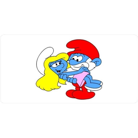 212 Main LPO1443 Papa Smurf & Smurfette Photo License Plate