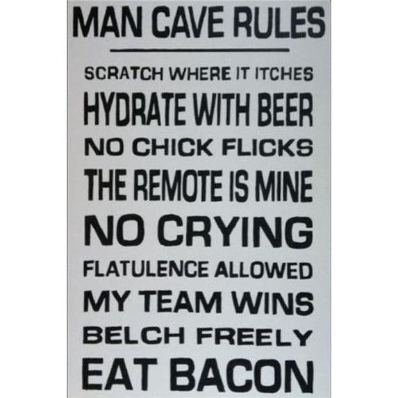 212 Main LPO1469 8 x 11 in. Man Cave Rules No.2 Parking Sign