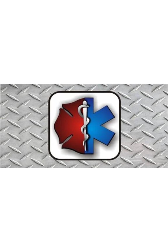 LPO1501 EMT & Firefighter on DP Photo License Plate