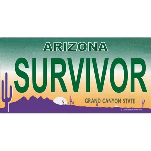 Arizona SURVIVOR Photo License Plate Free Personalization on this Plate