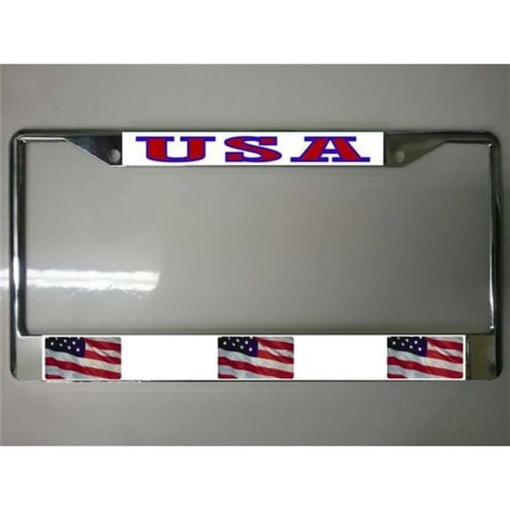 United States Flag Photo License Plate Frame Free Screw Caps Included