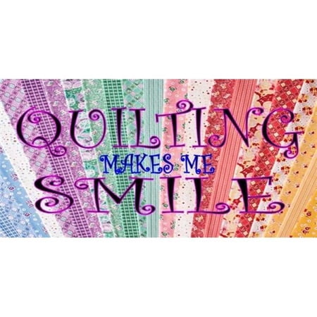 Quilting Makes Me Smile Photo License Plate