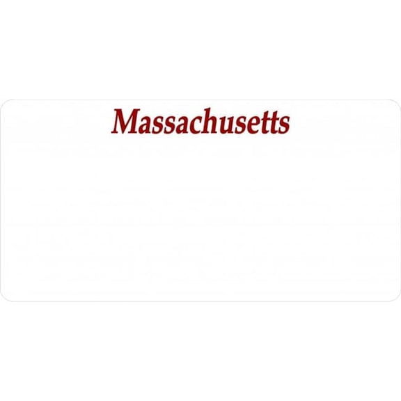 212 Main LPO1787 6 x 12 in. Massachusetts State Look a Like License Plate, All Wording is Free
