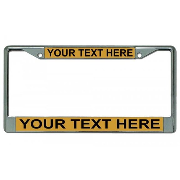 212 Main LPO1882 6 x 12 in. Custom Personalized Gold Background Chrome License Plate Frame