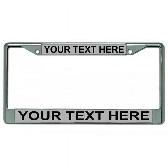 212 Main LPO1884 6 x 12 in. Custom Personalized Gray Background Chrome License Plate Frame