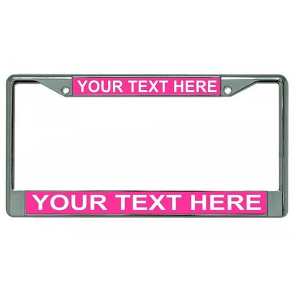 212 Main LPO1885 6 x 12 in. Custom Personalized Hot Pink & Chrome License Plate Frame