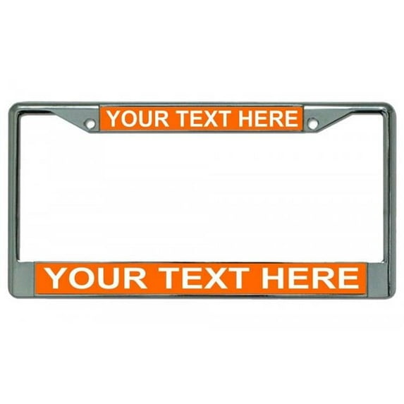 Custom Personalized Orange Background Chrome Frame