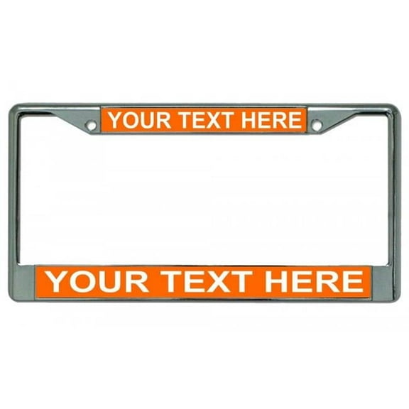 Custom Personalized Orange Background Chrome Frame