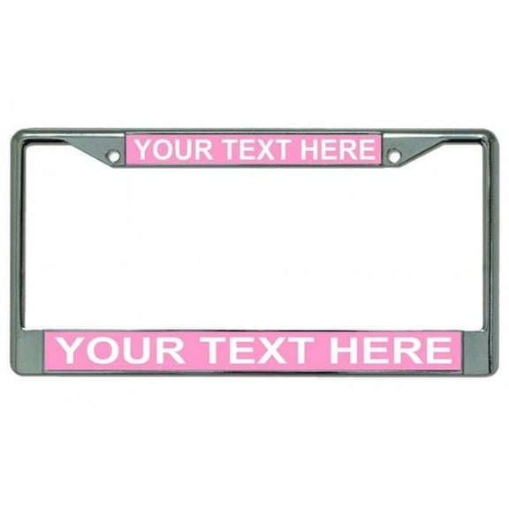 Custom Personalized Pink Background Chrome Frame