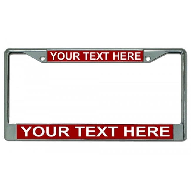 212 Main LPO1892 6 x 12 in. Custom Personalized Red Background Chrome License Plate Frame