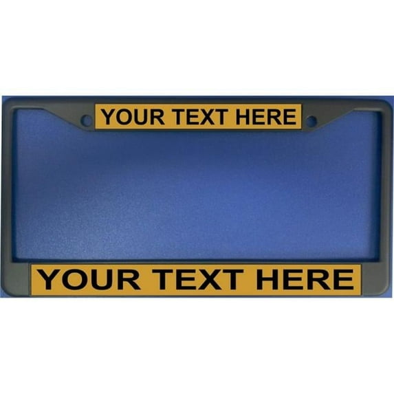 212 Main LPO1897 6 x 12 in. Custom Personalized Gold Background Black License Plate Frame