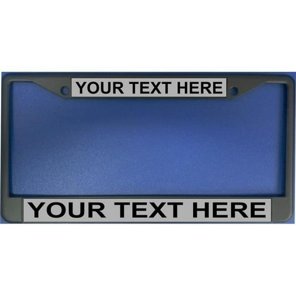 212 Main LPO1899 6 x 12 in. Custom Personalized Gray Background Black License Plate Frame