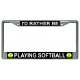 thumbnail image 1 of I'd Rather Be Playing Softball Photo License Frame.  Free Screw Caps Included, 1 of 1