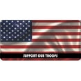 thumbnail image 1 of U.S. Flag Support Our Troops Photo License Plate, 1 of 1