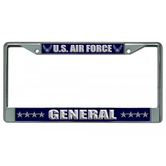 U.S. Air Force General Chrome License Plate Frame